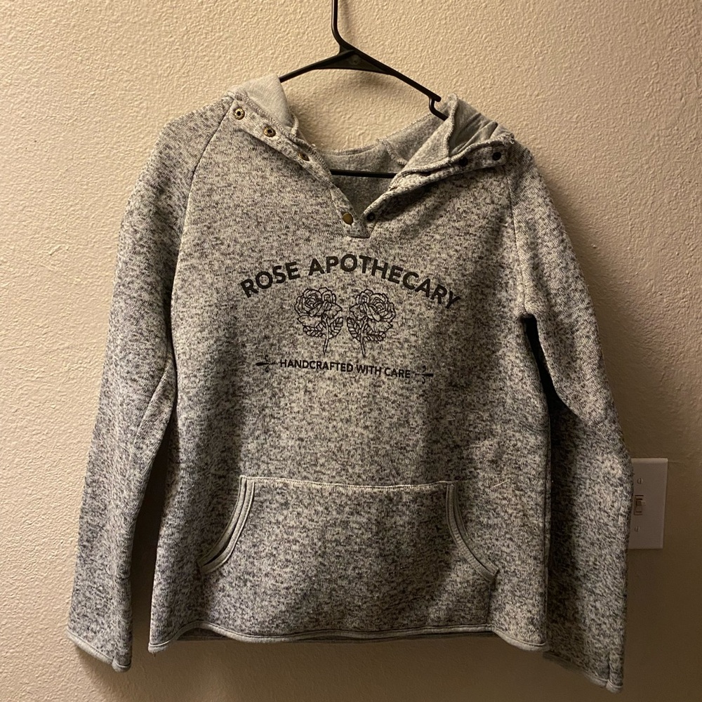 Super cute Schitt’s Creek themed rose apothecary sweater, Grey hoodie